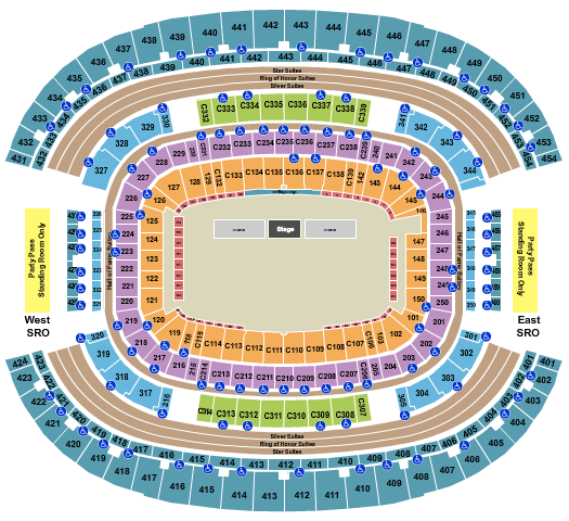 AT&T Stadium PBR Seating Chart